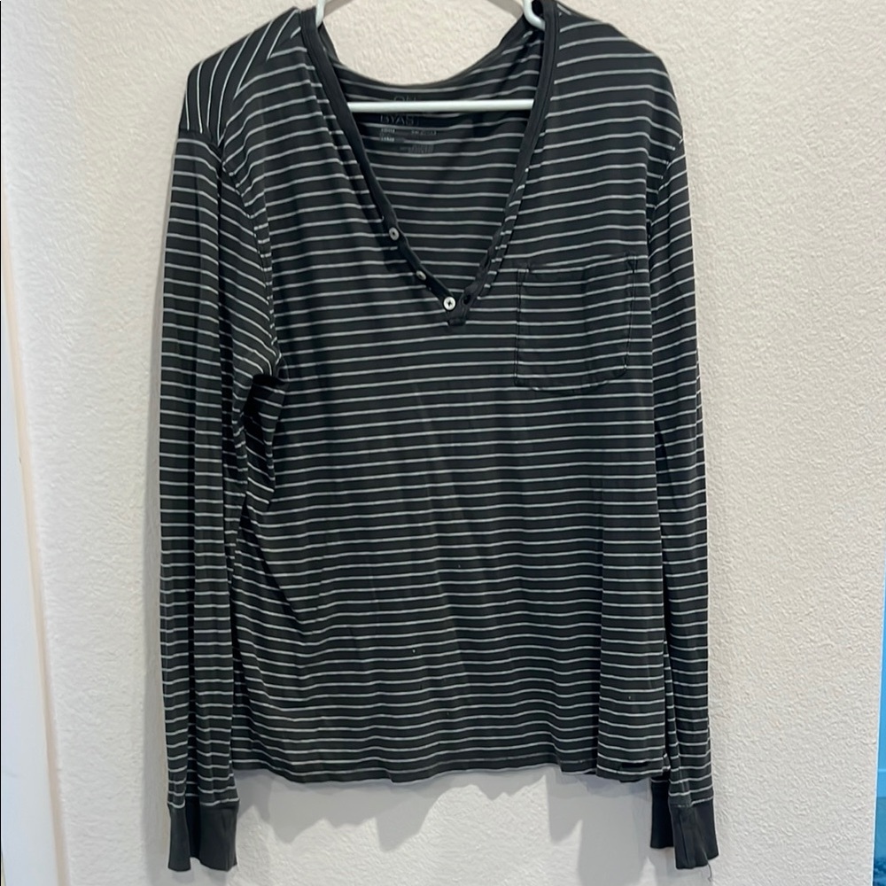 On the Byas Charcoal and White Striped Tee